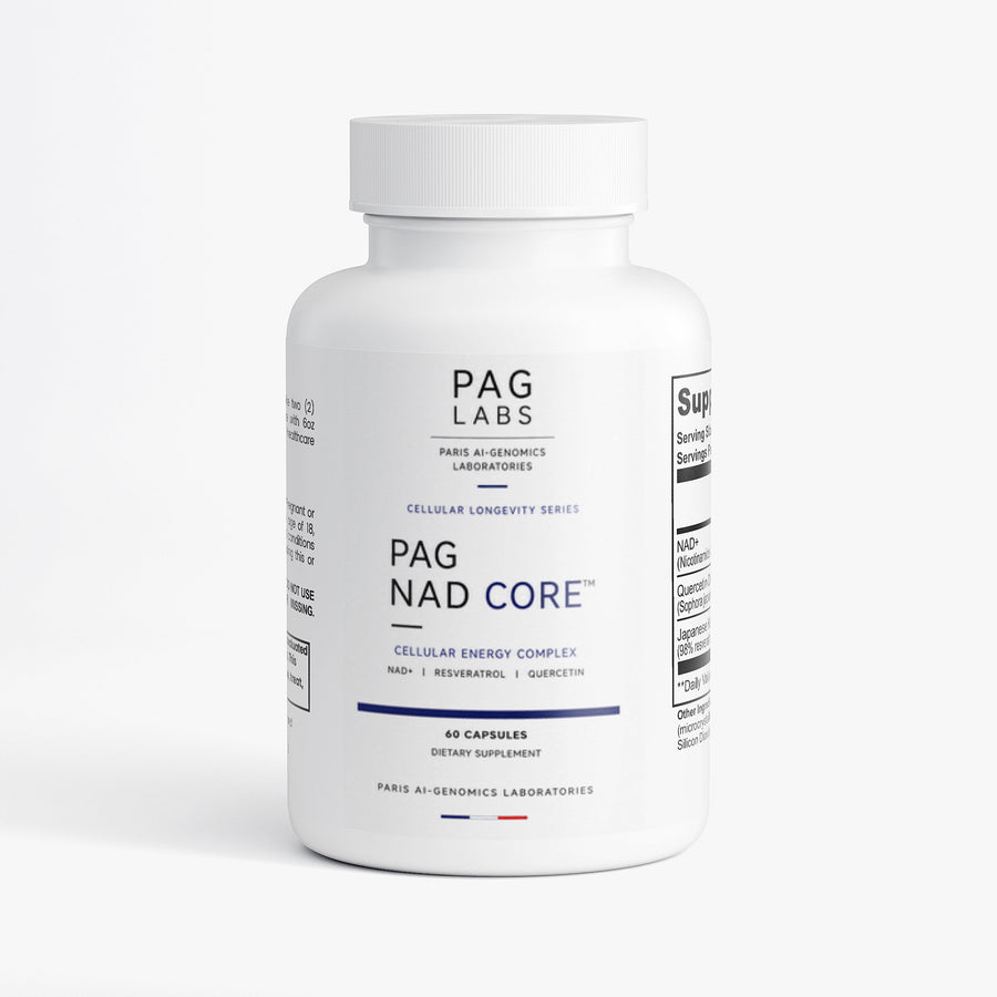 PAG NAD CORE bottle - NAD+ supplement with quercetin and trans-resveratrol, 60 capsules