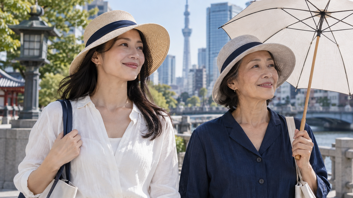 Japanese women in Tokyo using sun protection across adult age groups